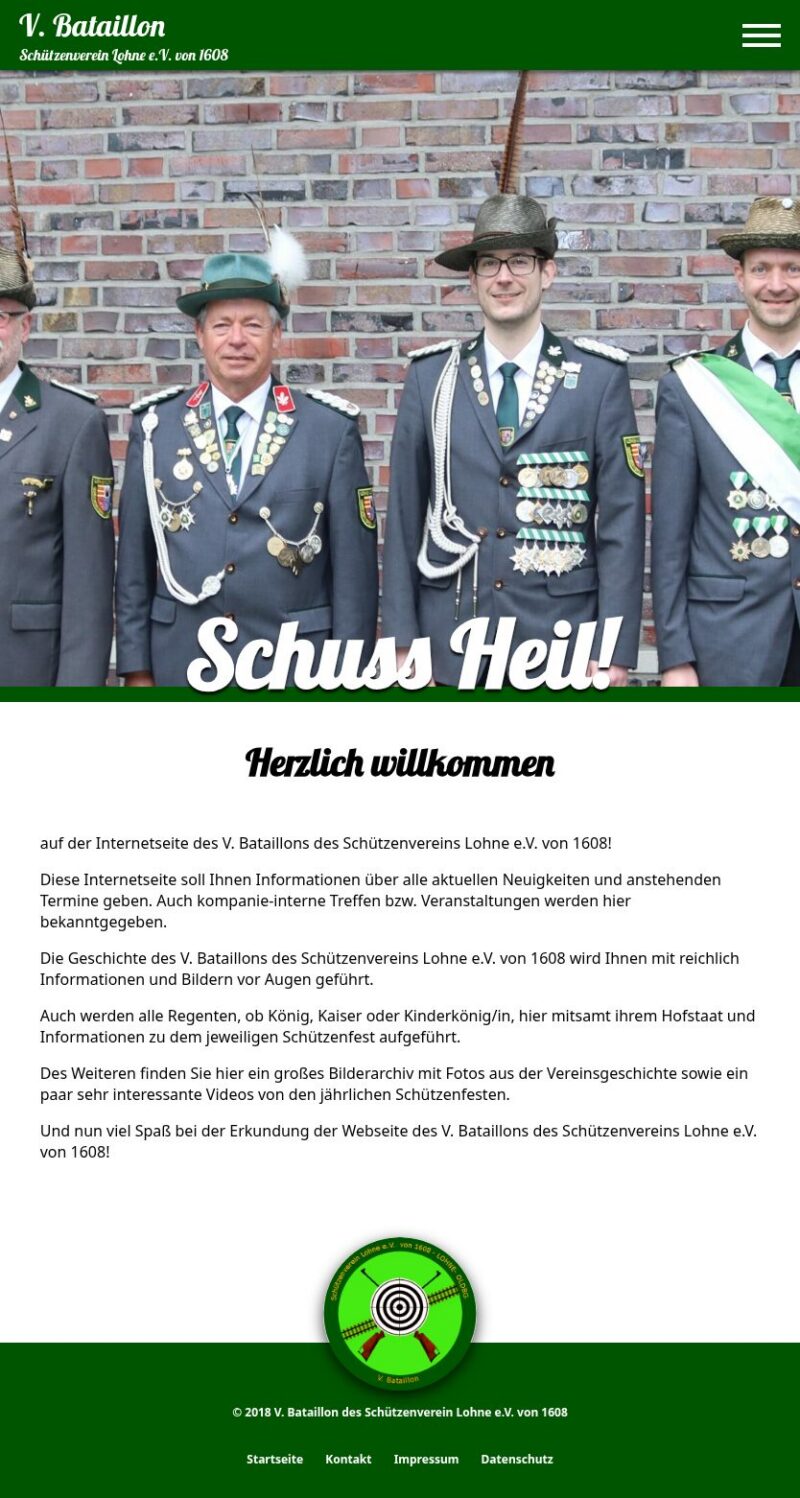 Screenshot von V. Bataillon Schützenverein Lohne auf dem Tablet
