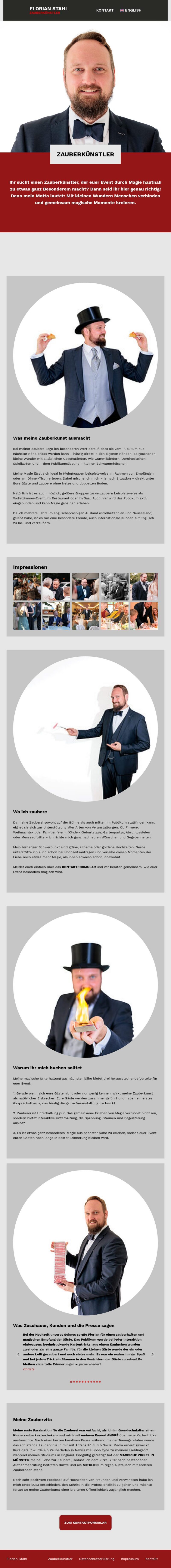 Screenshot von Zauberkünstler Florian Stahl auf dem Tablet