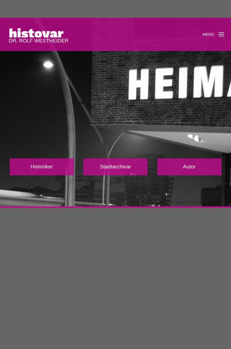 Screenshot von histovar – Dr. Rolf Westheider auf dem Tablet