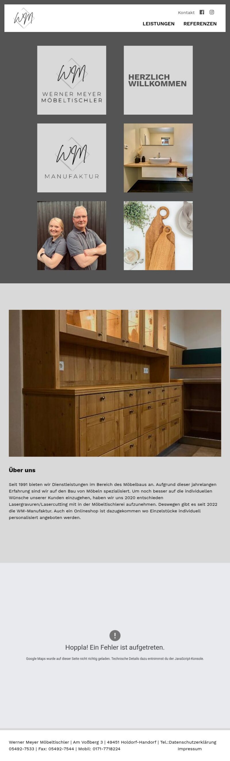 Screenshot von Möbeltischler Meyer auf dem Tablet