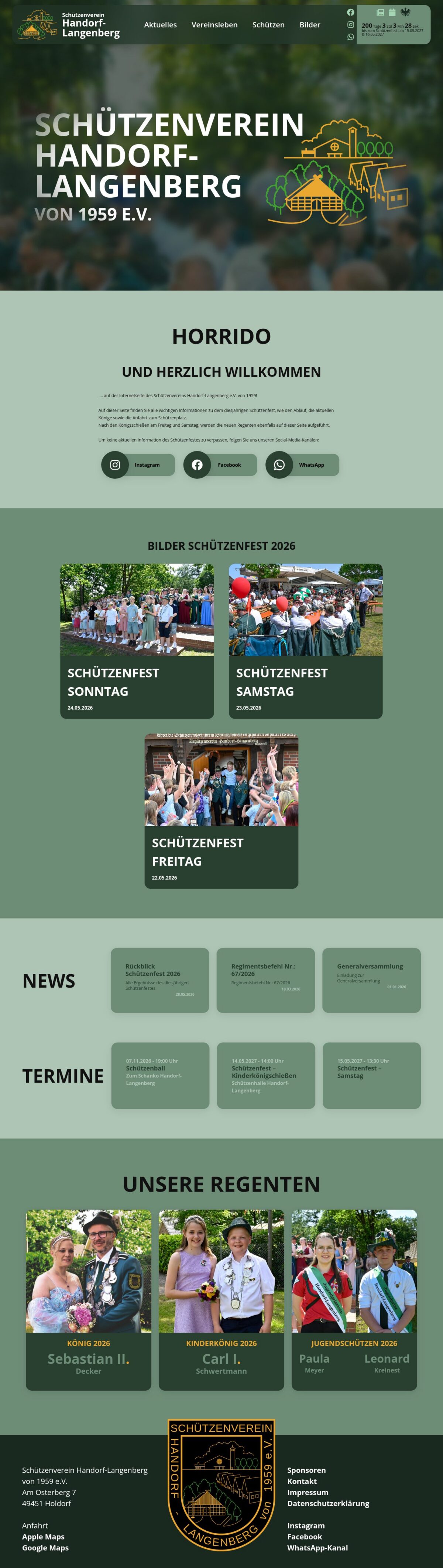 Screenshot von Schützenverein Handorf-Langenberg auf dem Desktop